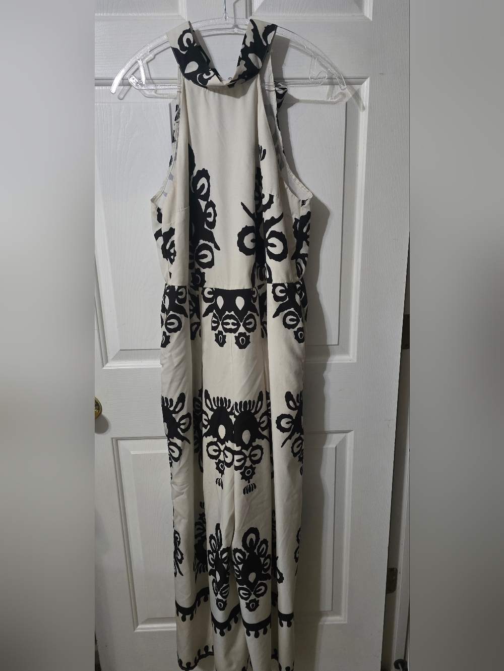 Off White and Black Printed Jumper